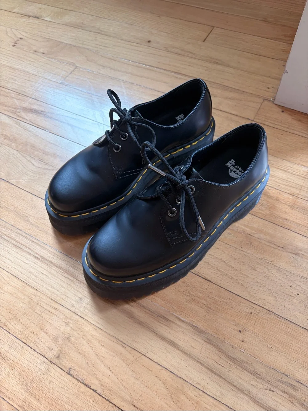 Dr Martens 1461 Smooth Leather Black Platform Shoe